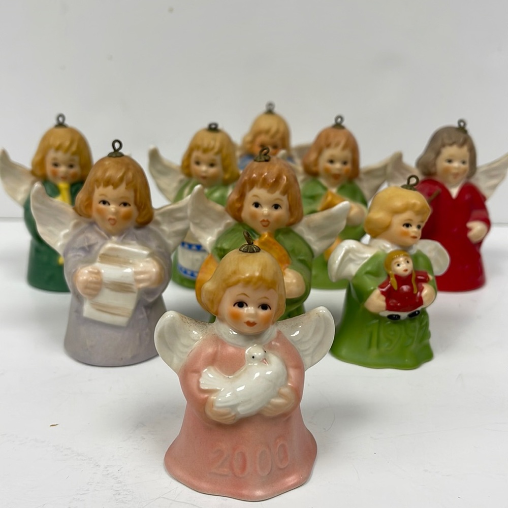 Goebel Hummel 9 Angel Bells collection German Porcelain TMK5 & TMK6